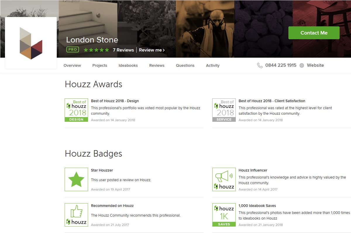 We are thrilled to have been awarded the Best of Houzz 2018 - Design Award! Take a look at our profile here [bit.ly/2F4pYvg] for ideas and inspirational photos of our products. #ThisIsLondonStone #Houzz