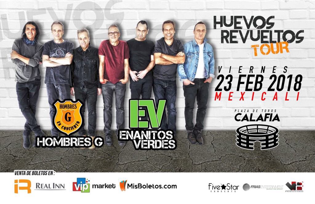 hombresgnet's tweet photo. En un mes arranca el #HuevosRevueltosTour  en ¡México!
@HombresG  &amp; @EnanitosVerdes1
Primera parada...

🙌 ¡MEXICALI!
✔23 de febrero 
🐃Plaza de toros Calafia

@DavidSummersHG 
@MarcianoCantero https://t.co/Kk3zfgwjYr