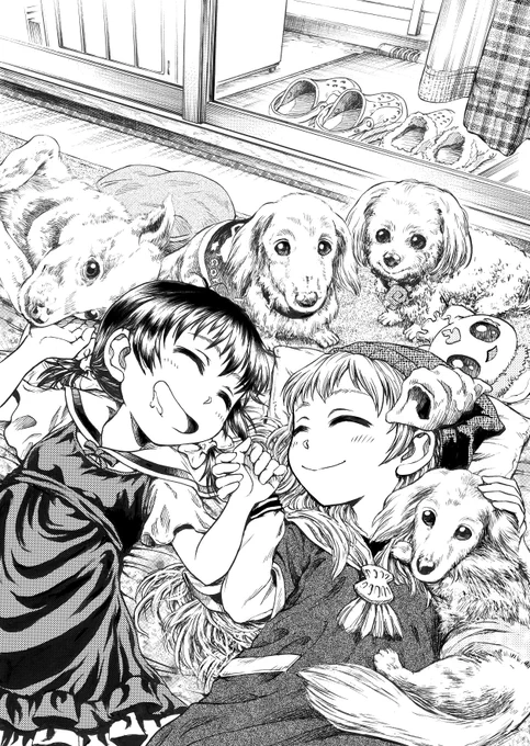 今年の寒中お見舞いに描いたイラストです。

歩みの遅い私を、いつも長い目で見守ってくださる皆さま。
今年は、去年ネームまで進んだ漫画を、ゆっくりでも着実に、完成に向かって作画していきたいと思います。
遅ればせながら、本年もどうぞよろしくお願い申し上げますm(_ _)m 
