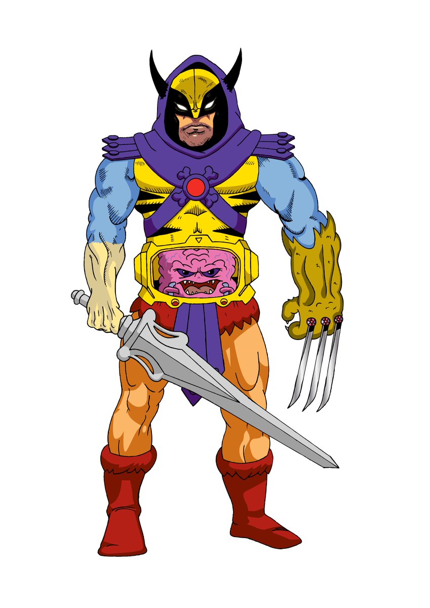 Day 100 of my mash up challenge- last one! The Ultimate Mash Up Warrior 
#MashUp #HeMan #skeletor #Wolverine #XMEN #krang #TMNT #Thundercats #LionO #illustration #characterdesign 
It's been loads of fun doing these. Thank you to all who took part by suggesting  or buying prints.