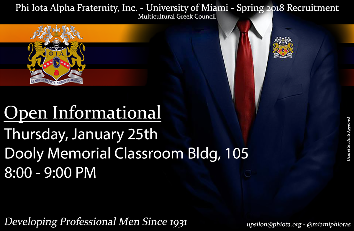 MiamiPhiotas's tweet photo. Come out to our first open informational to learn more about our brotherhood. https://t.co/m98cazAzFk #GoCanes #UMiami #ADayWithMSA #TheU #UMiamiLatino #UMiamiLatinos #ItsAllAboutTheU #UMiami22 #UMiami21#UMiami20 #UM22 #UM21 #UM20 https://t.co/bPOLB6cKsz