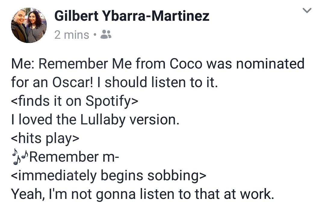 GilPYM's tweet photo. #Coco #Oscars #RepresentationMatters #alsocrying https://t.co/zT13IXwVTd