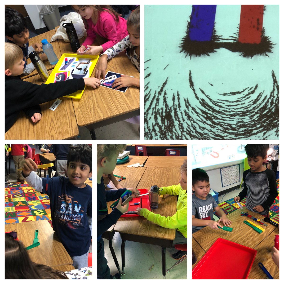margaretk_moore's tweet image. After formulating questions about what they wonder and want to learn about magnets, these scientists got to explore!!  #explorebeforeexplain @oceeotters @AnnScottHanks10