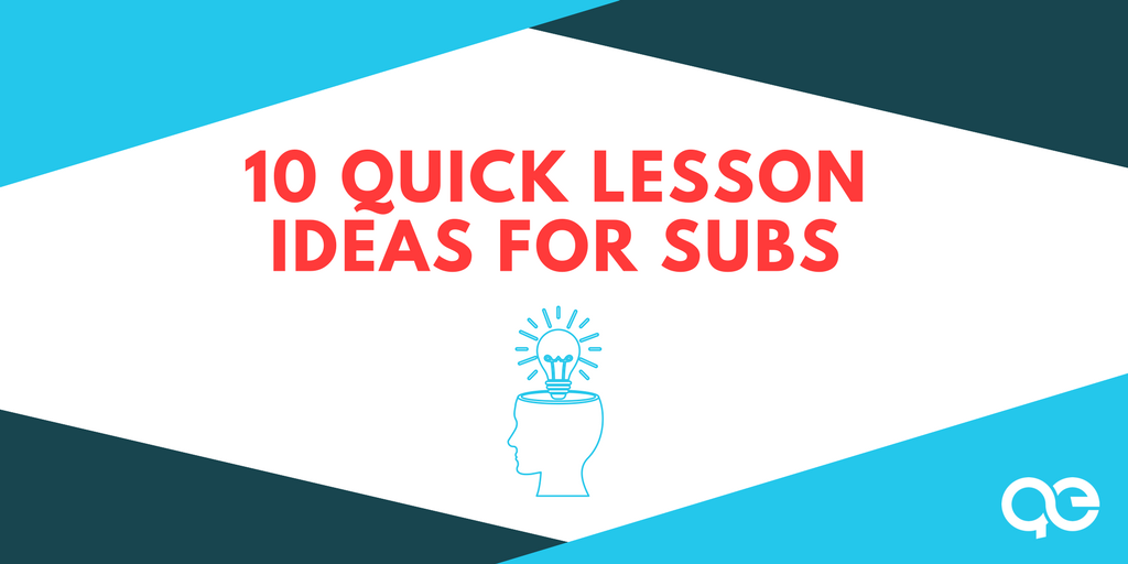 QuinectEd's tweet photo. Have you ever made it to class only to realize, "uh-oh, the teacher didn't leave a lesson plan?" Not to worry, we've got 10 Quick Lesson Ideas in case the teacher doesn't leave one #subhacks #subsurvival #subtips #lessonplans https://t.co/3GJU1M0Khn https://t.co/pVSYmk7vMs