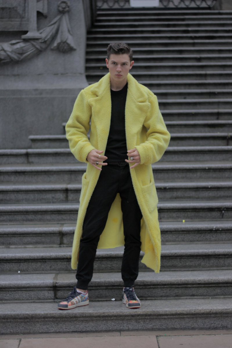 AustinOttone's tweet photo. Yellow Sherpa. This custom dyed yellow Sherpa jacket is the perfect piece to layer with your favourite hoodie this winter. https://t.co/Dvmg9tHIr3