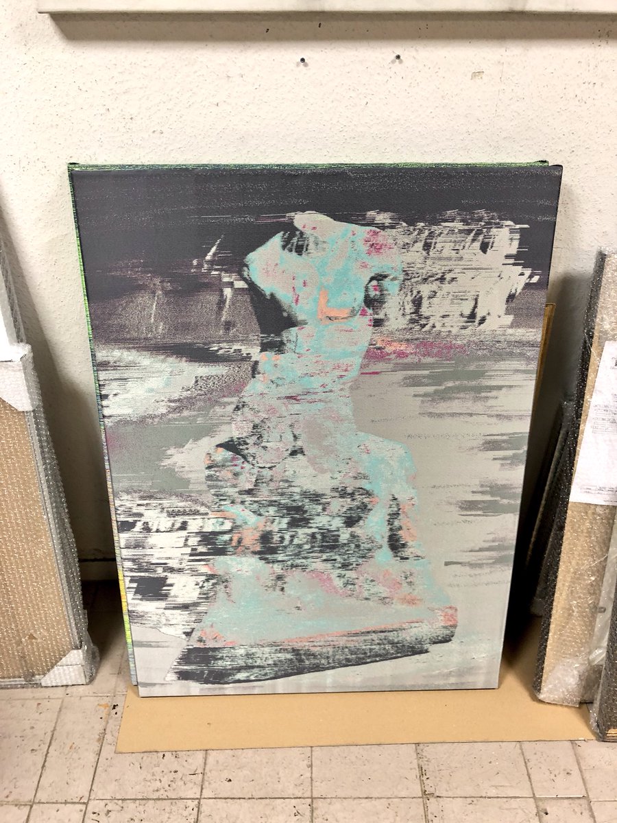 Olalanko's tweet photo. Getting ready for @ArtRotterdam presented at @CarolineOBreen beautifully woven jacquard tapestry by @EElabels https://t.co/DctJ4W0Aik