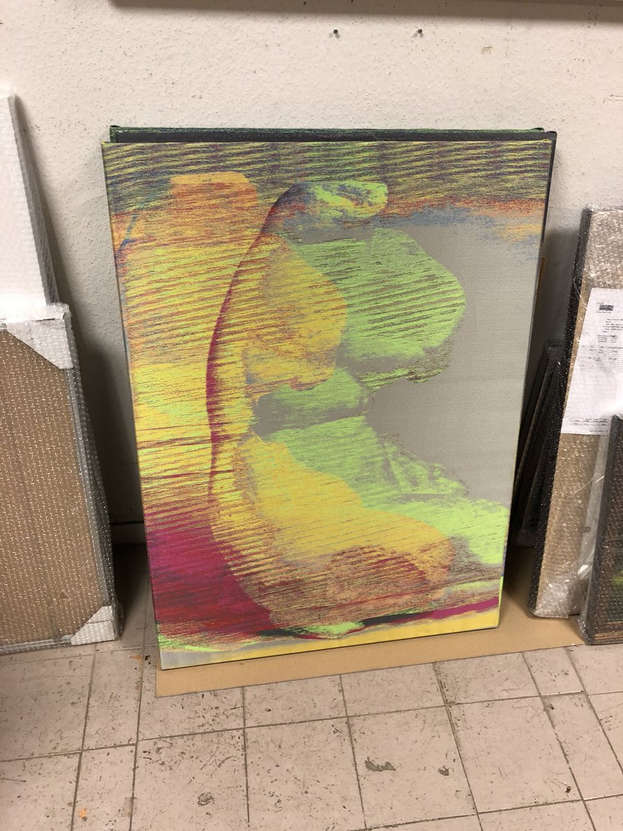 Olalanko's tweet photo. Getting ready for @ArtRotterdam presented at @CarolineOBreen beautifully woven jacquard tapestry by @EElabels https://t.co/DctJ4W0Aik