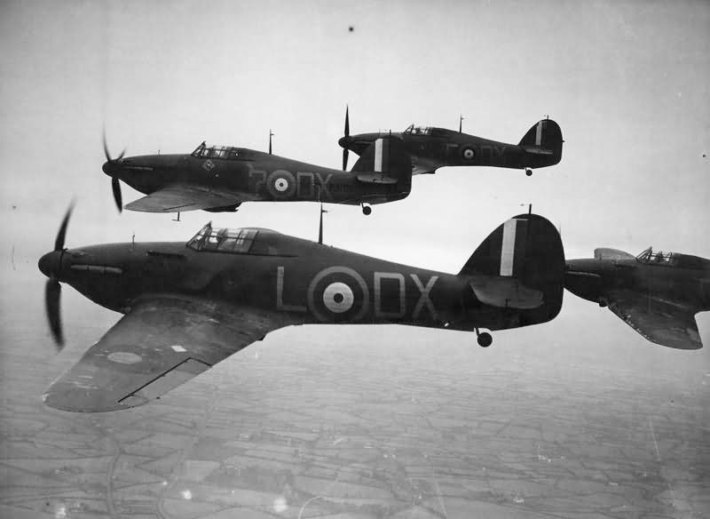 Hurricane Mk I of 245 Squadron in flight from Aldergrove November 1940