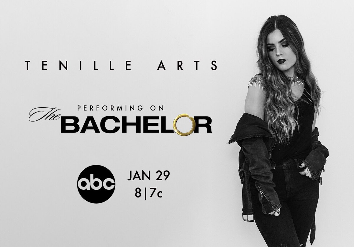 TenilleArts's tweet photo. I’M PERFORMING A SONG ON THIS SEASON OF THE BACHELOR!! I can’t even put into words how excited I am. I’m a huge fan of the show and this seriously doesn’t even feel real 🌹🌹🌹 TUNE IN January 29th 8/7c on ABC to see my national television debut on THE BACHELOR! #thebachelor https://t.co/nZcCXsX217