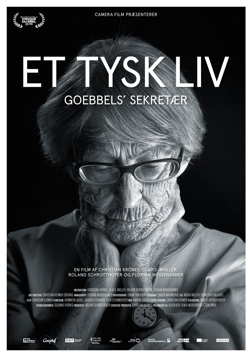 FreddyNeumann's tweet photo. Brunhilde Pomsel var Joseph Goebbels privatsekretær, - aldrig har jeg set så vellykket et portrætinterview. Biopremiere torsdag! https://t.co/CIFuPelmRc