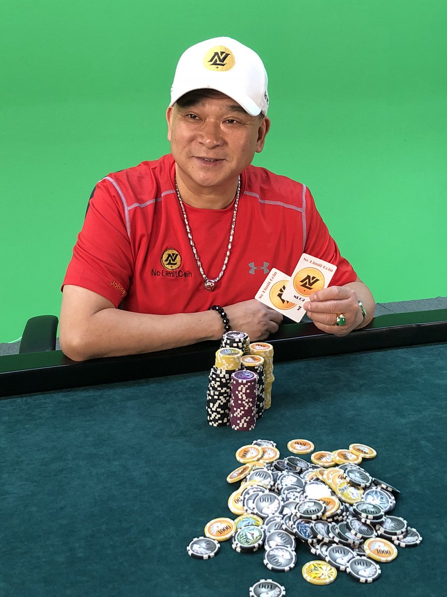 NLC2DFS's tweet photo. Poker Legend Johnny Chan rocking some #NLC2 gear - Think you can take him on ? #Poker #Legend #johnnychan #nlc2 #FantasySports #crypto #cryptocurrency #blockchain https://t.co/uNc11KW40g