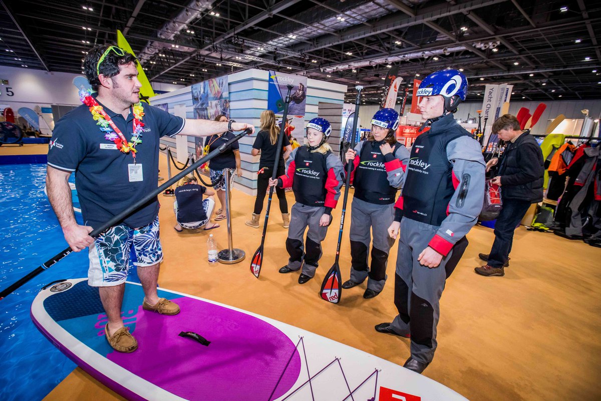 Rockley1's tweet photo. The @LondonBoatShow was five days this year but we were just as busy as before and had just as much fun getting lots of people on the water. #LBS18 #ActivityPool #BeachClub #teamrockley #boatshowpartners #London https://t.co/my1BFCOQcq