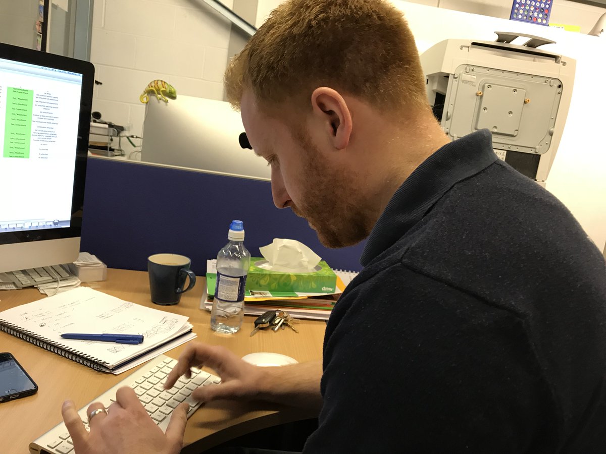 Busy in the office with a boiler water treatment tender document.