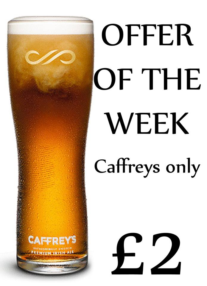 JUNCTIONGOLCAR's tweet photo. Special offer of the Week.. Caffreys only £2 pint #Caffreys #junction https://t.co/JlYWWzMCQx