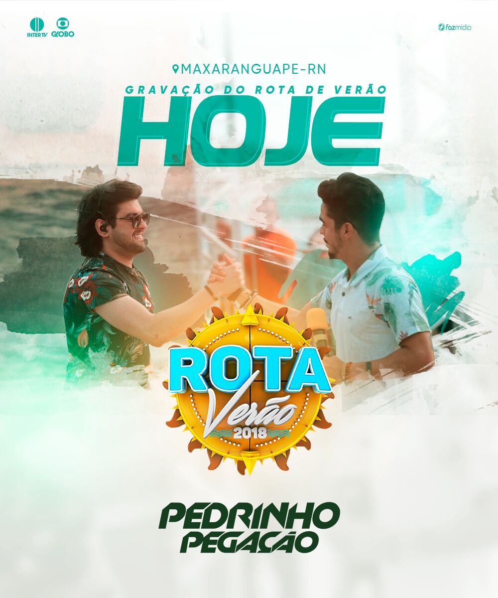 PedrinhoPegacao's tweet photo. Hoje o @PedrinhoPegacao participa da gravação do Rota InterTV Verão 2018 em Maxaranguape/RN! Todos convidados!  💣💥🔊 #Verão2018 #Oppchegou #Vaiseacostumando #RotaIntertv https://t.co/xbwCLxGIcs