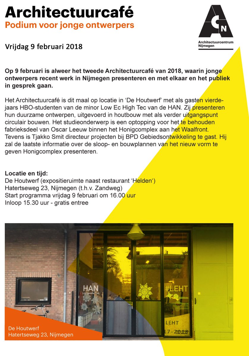 Uitnodiging Architectuurcafé vrijdag 9 februari
