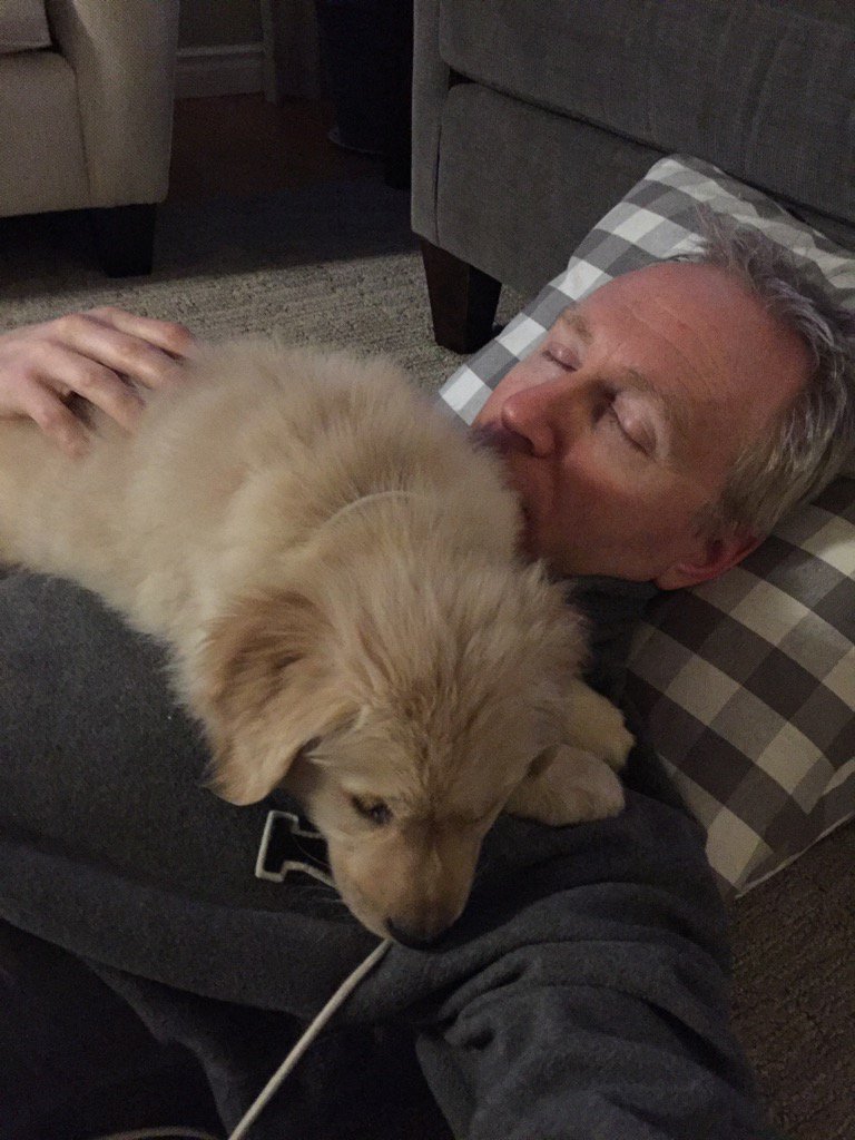 Everybody loves a lazy snow day morning nap. #puppylove