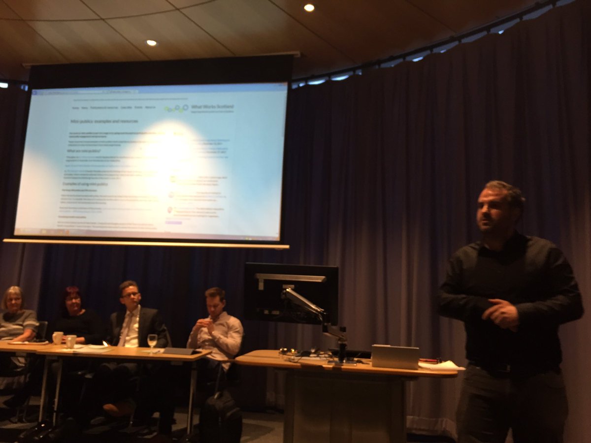 DemsocScotland's tweet photo. .@OliverEscobar closes by noting that UK has done plenty of mini publics but the majority have been experiments than linked to power. How do we get there and develop institutions that can accommodate participatory democracy processes? https://t.co/58g4x1GOjC