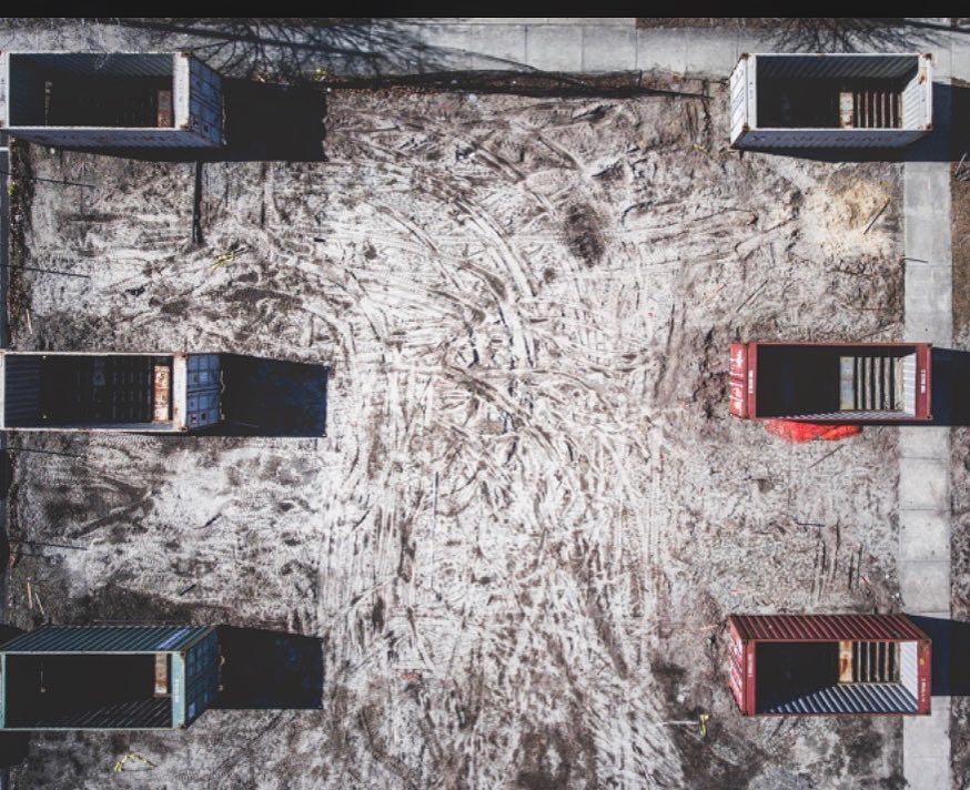 cargodistrict's tweet photo. A birds-eye view of our 'Live + Work' #containerhomes along the corner of S. 16th & Queen! Learn more about the #shippingcontainer #apartments we are planning here: https://t.co/jKrC5sOcN3 #cargotecture #containerdesign #containerconstruction #containerhomebuilder #wilmingtonnc https://t.co/p34X5Ui7AR