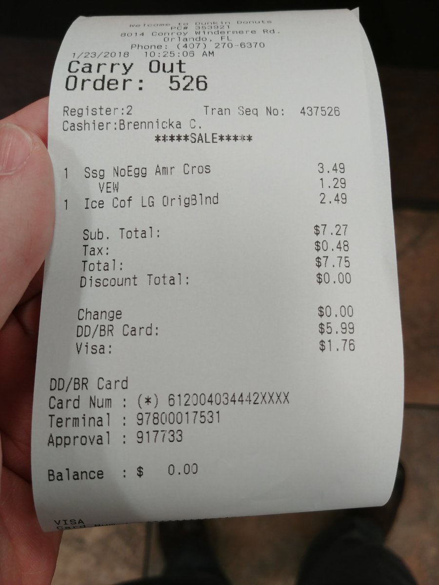 Dramatdude's tweet photo. @DunkinDonuts Your app is being screwy again. My refreshed balance in the app was somehow not the actual balance...AGAIN. Thanks for the waste of time. https://t.co/PbJEjRxDky