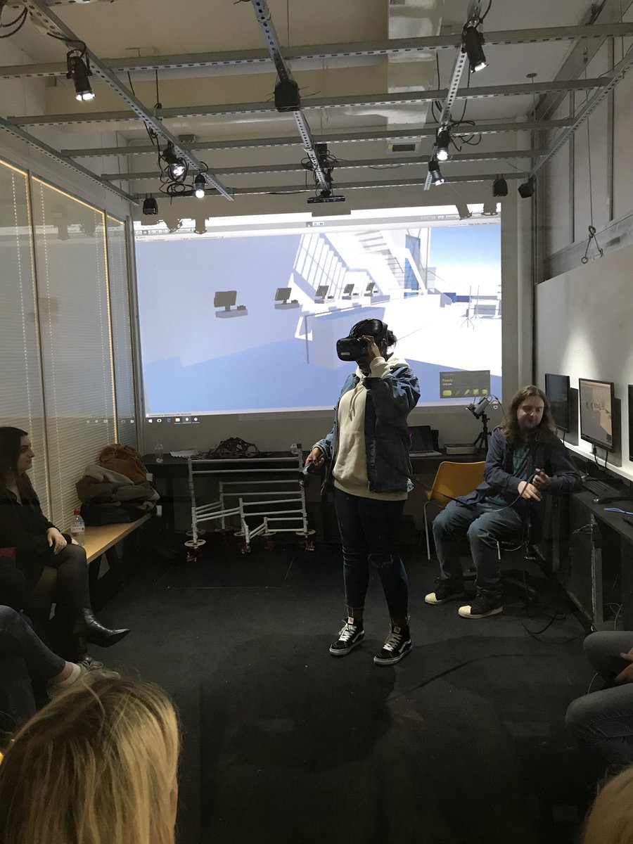 FMMuca's tweet image. FMM year 2 VM students collaborate with @cantarch to explore their store designs #virtualreality #scanner