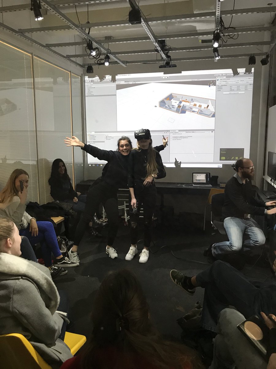 FMMuca's tweet image. FMM year 2 VM students collaborate with @cantarch to explore their store designs #virtualreality #scanner