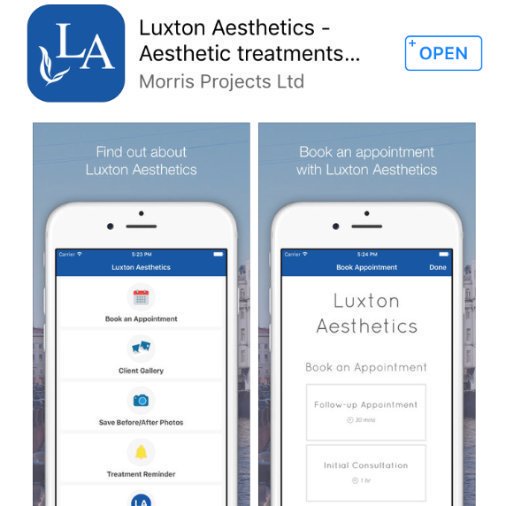 LuxtonAesthetic's tweet photo. Our fantastic app is available for FREE! Book appointments, view our treatments. Download from itunes here https://t.co/RgYpaRsHQ7 https://t.co/r27QJcAYdI