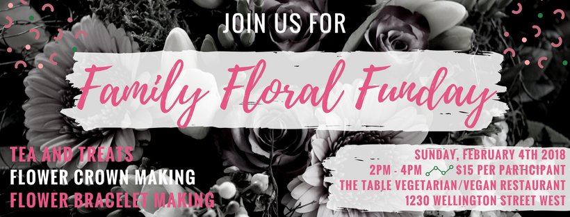 Join us February 4th from 2-4pm for Family Floral Funday!  All proceeds go to support the Parkdale food bank.  💐 😍    #ottawawest #ottawaevents