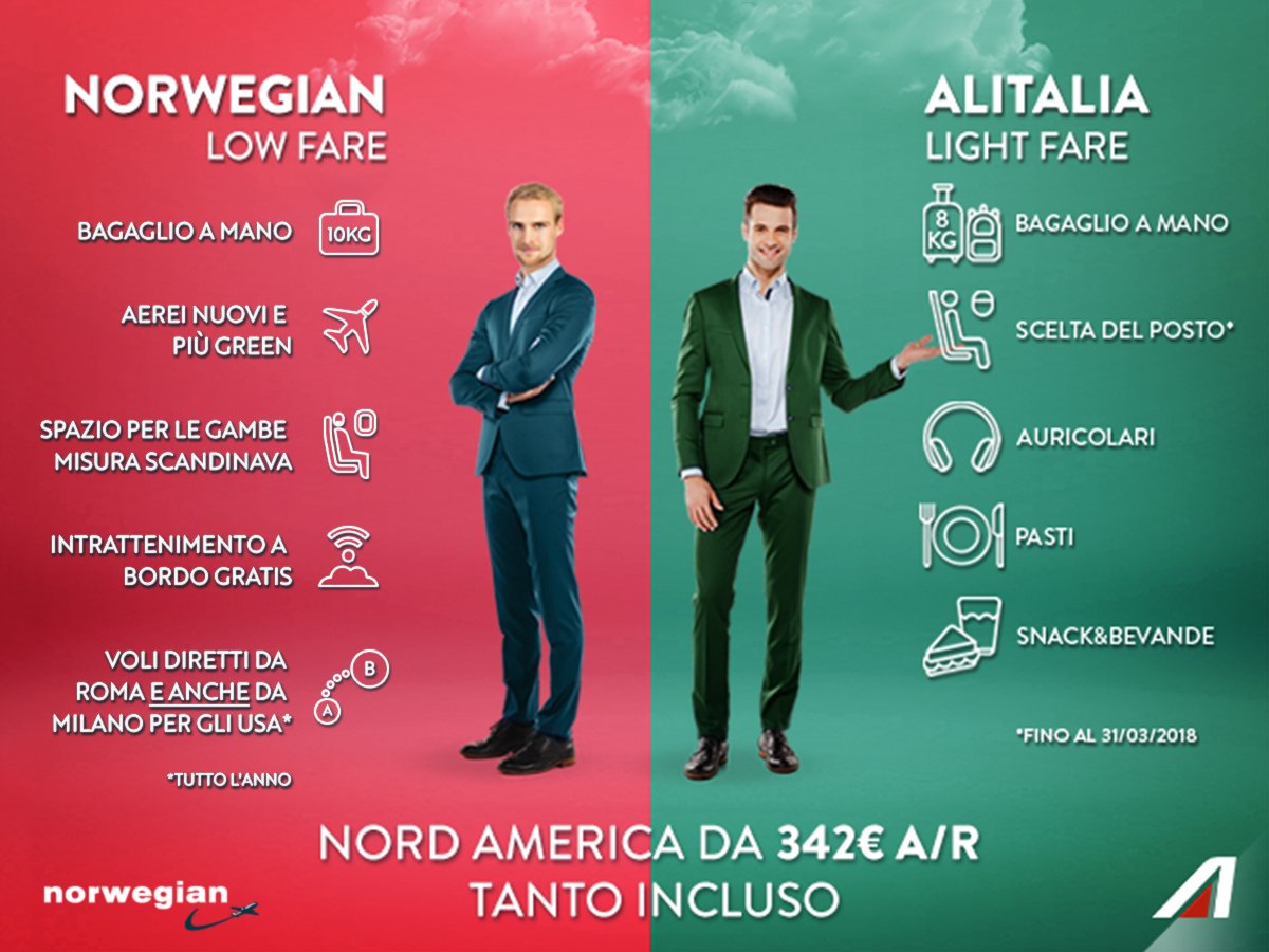 Norwegian_ES's tweet photo. @Alitalia @Fly_Norwegian Ci vediamo in America e grazie per la pubblicità gratuita, ragazzi di @Alitalia! Ecco qui la vostra pubblicità aggiornata con le informazioni complete. https://t.co/mWtSPd2I4T