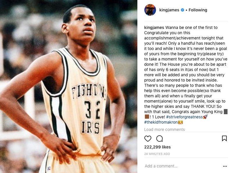 Incredbly humble of Lebron to give all praise 2 his younger self instead of hogging it all for present day Lebron #GOAT