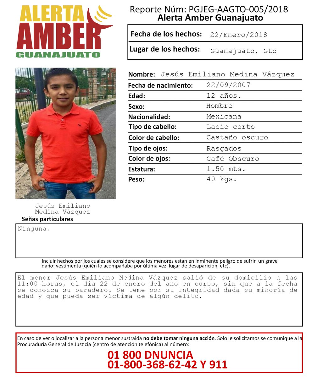 AAMBER_gto's tweet photo. Activación Alerta AMBER Guanajuato, Jesús Emiliano Medina Vázquez, 12 años. Guanajuato, Gto. ¡Ayúdanos a localizarlo! https://t.co/iYUqqZI9xL