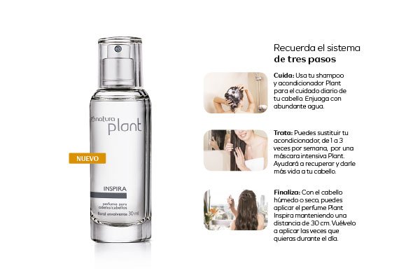 Uživatel Natura Chile na Twitteru: „¿Ya conoces Plant Inspira? Nuestro perfume  para el cabello, que además tiene efecto anti-frizz y brillo inmediato.  Solicítalo a tu Consultora #Natura o adquiérelo en nuestro sitio