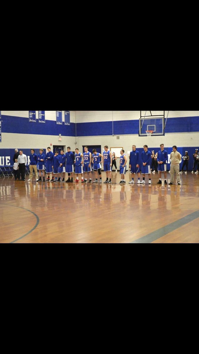 Blackout tonight for the boys hoop game⚫️🔵⚫️🔵 7 o’clock vs Merrimack🏀🏀