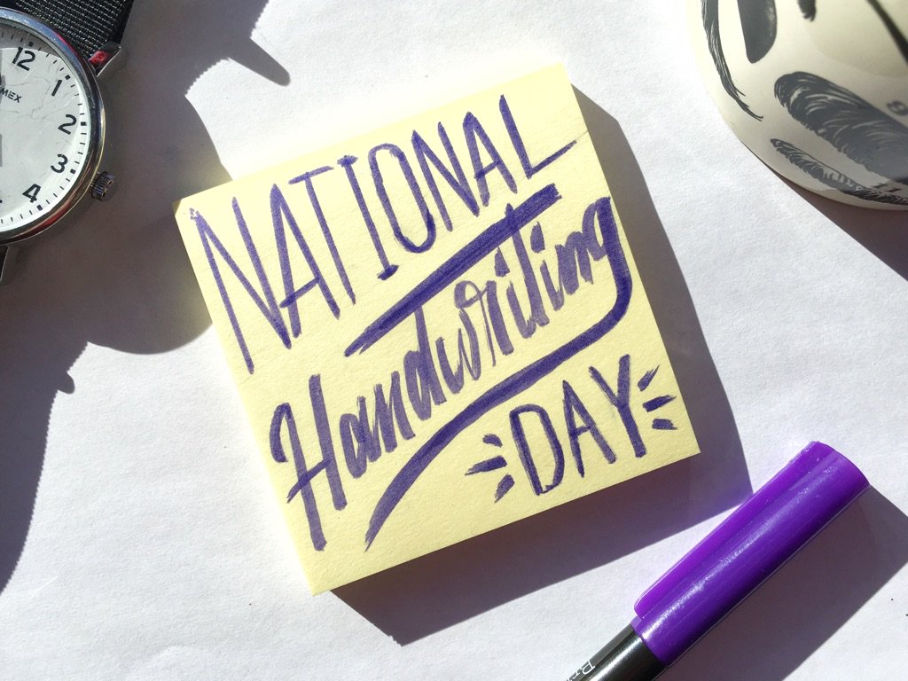 DcPresentsX's tweet photo. It's #NationalHandwritingDay! Time to put down the keyboard and start working on that penmanship, for old times' sake. #InsidetheDesignHouse #DarrellsDailyNotes https://t.co/8SPGeyNR2j