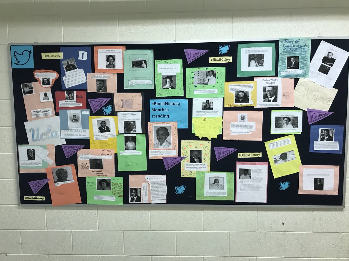 BAKetcham2009's tweet photo. S’s in Mrs. Smith’s math class proudly displays their #BlackHistoryMonth mathematician research #sschat @wcsschools #TechTeamCMS https://t.co/FhtEvm9CgL