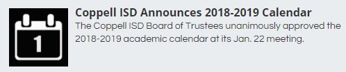 Coppell2019Grad's tweet image. Coppell ISD Announces 2018-2019 Calendar @coppellisd.com @Coppellisd #CHSRise
