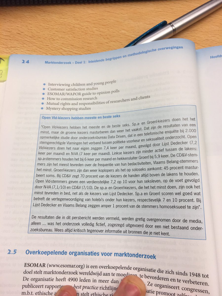Wannesdt's tweet photo. Wanneer het jaren later zelfs nog in een studieboek over marktonderzoek staat, weet je dat je een machtig programma gemaakt hebt. #basta! @lievenscheire @JonasGeirnaert @jelledebeule @koendepoorter https://t.co/hcfSxgeBCG