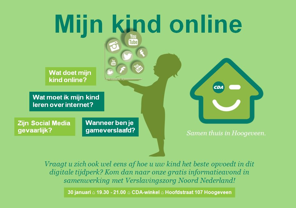 Vragen over wat je je kind in de opvoeding meegeeft over internet? Kom naar onze avond 'Mijn kind online'. #SamenthuisinHGV
cda.nl/drenthe/hoogev…