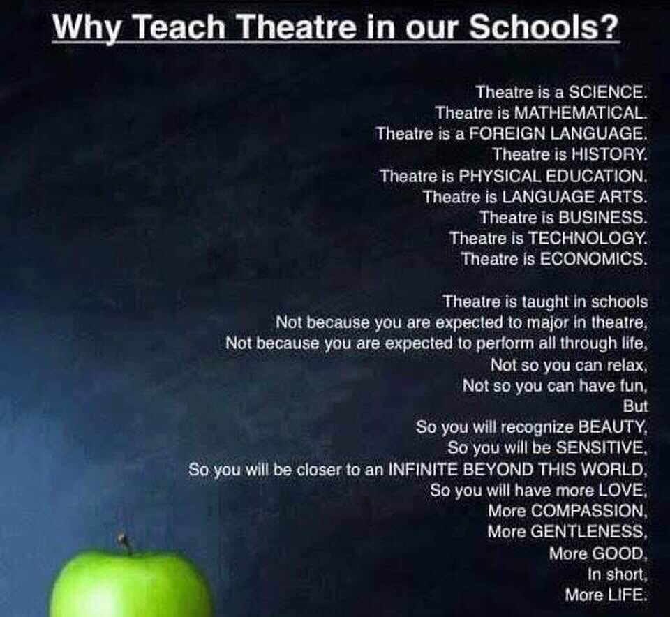 Just a nice reminder... #artsmatter #theatrematters @BrardArts