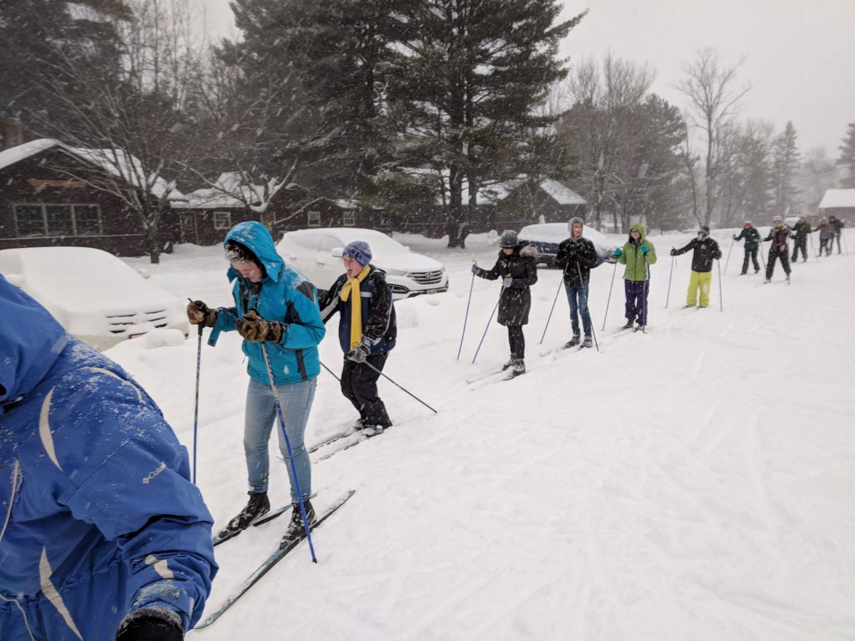 ValleyNew's tweet photo. Valley New School students are taking learning to the Northwoods at Trees for Tomorrow. Luckily, they were greeted with a bunch of fresh snow! https://t.co/wIyxT0izHw