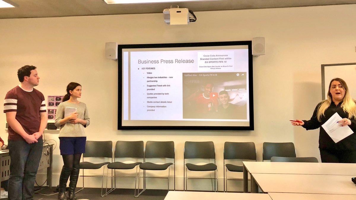 McrMetPR's tweet photo. PR Skills student presentation on press release writing @mmu_business @mmuprjane #PR #PressRelease #manmet https://t.co/6EMXjpTkDj