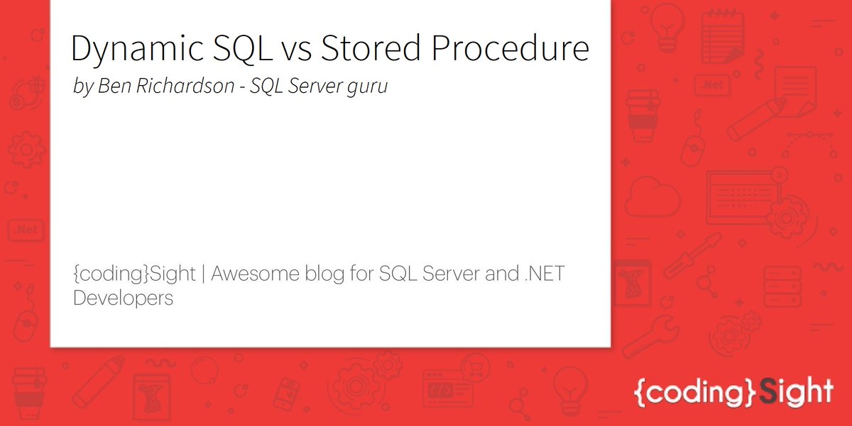 codingsight's tweet image. "#DynamicSQL vs Stored Procedure"
Dynamic SQL and stored procedures are two of the most important components of #SQLServer. In this article, we will look at the advantages and disadvantages of each of them and when to use them.
#SQL #Database #Databases
codingsight.com/dynamic-sql-vs…