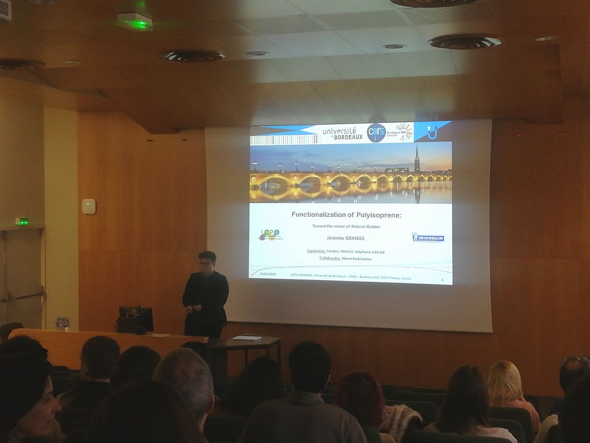 LCPO_PolyGreen's tweet photo. Congratulations to our new Dr Jérémie GRANGE who successfully defended his PhD work this morning! We wish you all the best for the next steps to come! :D
#LCPO @LCPO_Bordeaux #LCPO_PolyGreen https://t.co/6R0RUs0kaF