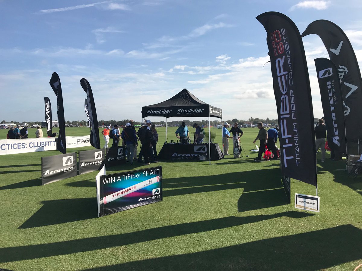 AerotechGolf's tweet photo. It's a great day to be at the @PGAShow Demo Day event. Come out and test hit the all-new #TiFiber driver shaft. https://t.co/F3YbLkv2G7