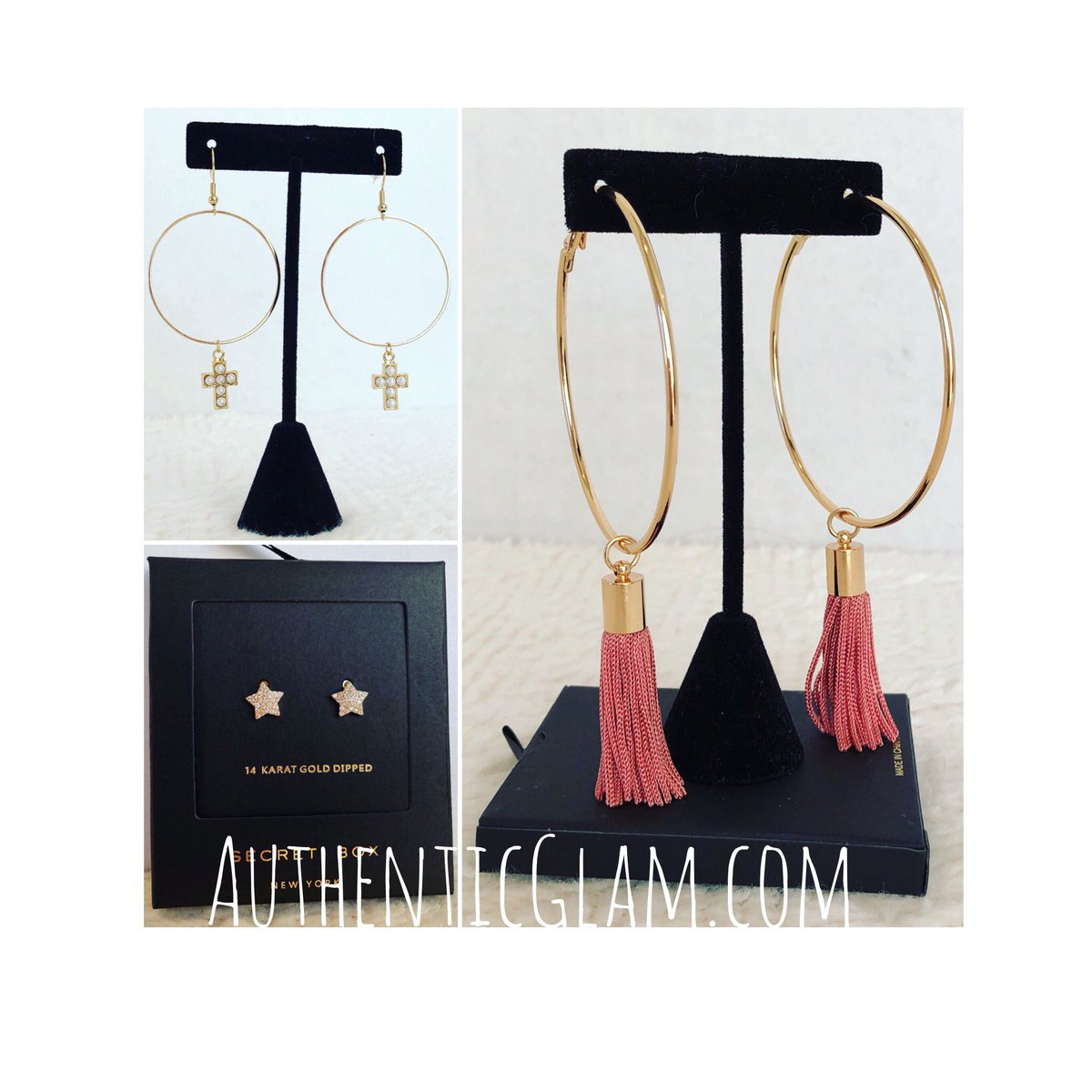 AuthenticGlam's tweet photo. All about the earrings! Shop accessories now at https://t.co/OPrE4m6EvQ #NewArrivals  #tasseltrend #tasselhoops #starstudded #womensapparel #womensaccessories https://t.co/abSqEVQ2N0