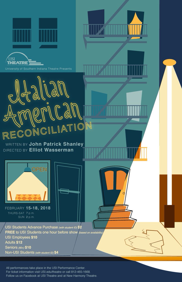 It's not too early to get your <a href="/TheatreUSI/">USI Theatre</a> tickets - "Italian American Reconciliation" opens in three weeks! usi.edu/news/releases/…