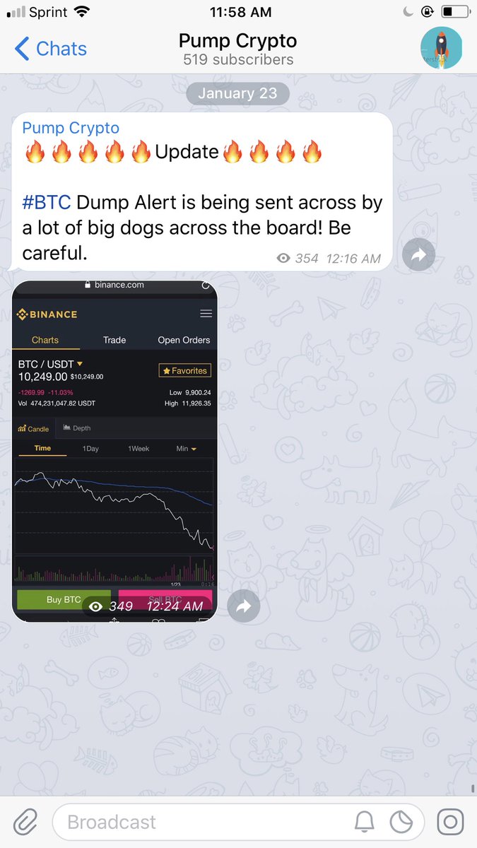 Pumpcrypto100's tweet photo. We Posted this last night to warn everyone what was about to happen and hmm look what happened! Join us for inside news and updates! #Crypto #BTC #ETH #TRX#cryptocurrency #PumpAndDump #XVG #Tron #Pump https://t.co/7SUO9prOIW