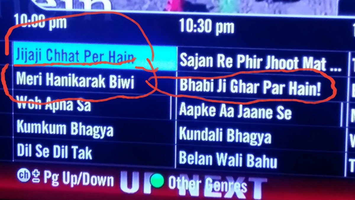 anandadhikari's tweet photo. Prime time...jijaji chhat  pe hain.😀.bhai ji ghar pe hai😐meri hanikarak biwi😀😀 #JustShowbizWithShilpa #MovieNamesWithPoonamPandey #Hina #RisingStar2 #PriyankSharma #srk #Bollywood https://t.co/62yBb144Ay