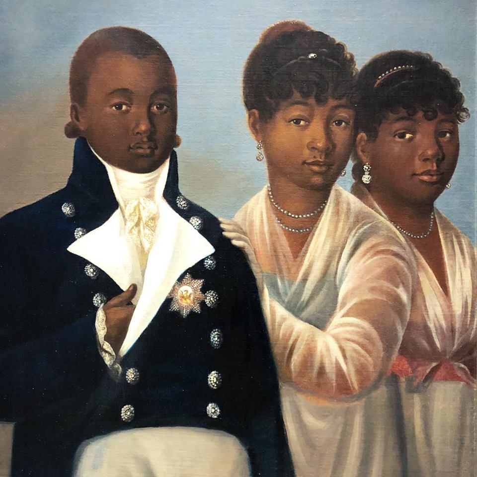 paulclammer's tweet photo. A lost painting from the court of Henry Christophe, King of #Haiti, has just gone on sale in NYC's. Prince Victor Henry &amp; the only known likenesses of Princesses Améthyste &amp; Athénaire. Beautiful! https://t.co/dTCzQiAr0h