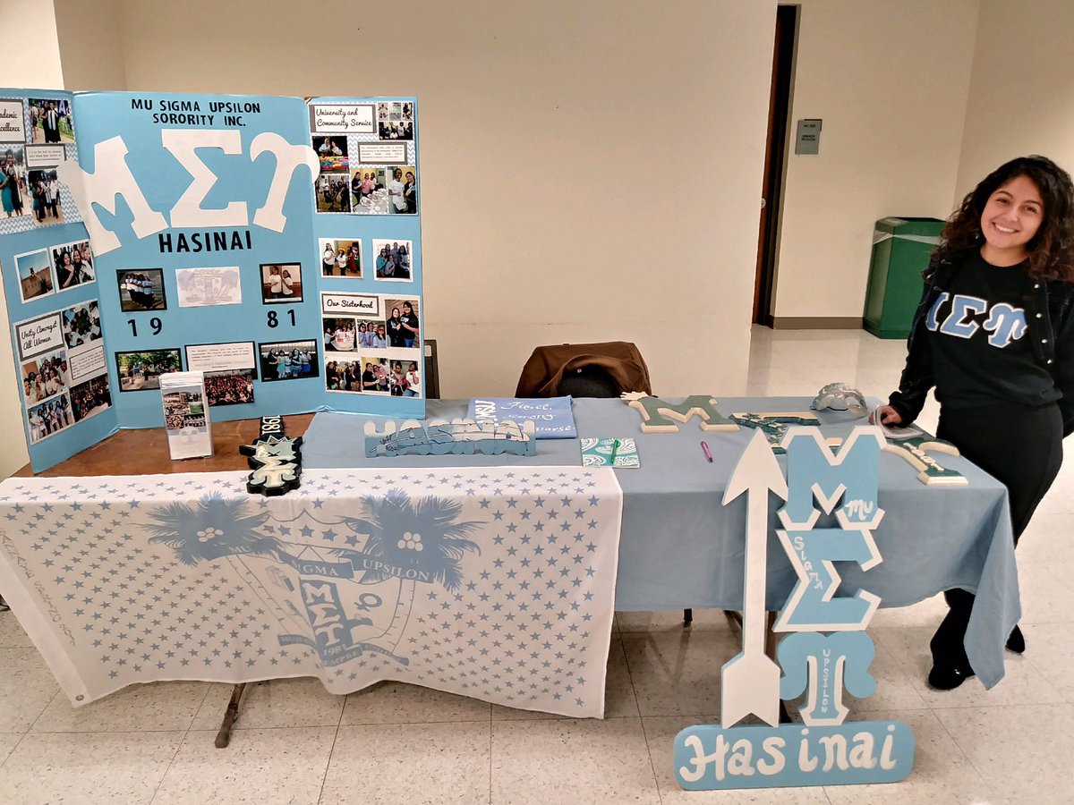 SFA_MSU's tweet photo. 💙 Come by our table in the Spirit Lounge and meet our Chapter President, Kendra "Powerhou2e" Garcia. Make sure to join us tonight at our Ladies Night Interest Meeting at 7pm in the Tejas Rm!! 🏹 #musigmaupsilon #sfa #sfasu #sfa18 #sfa19 #sfa20 #sfa21 #WhyMu https://t.co/bIzpJ4fgtl